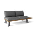 87 In.W Gray Finish Fabric Upholstery L Shaped Straight Arm Sectional Sofa