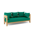 87 In.W Green Finish Fabric Upholstery Curved Straight Arm Sectional Sofa