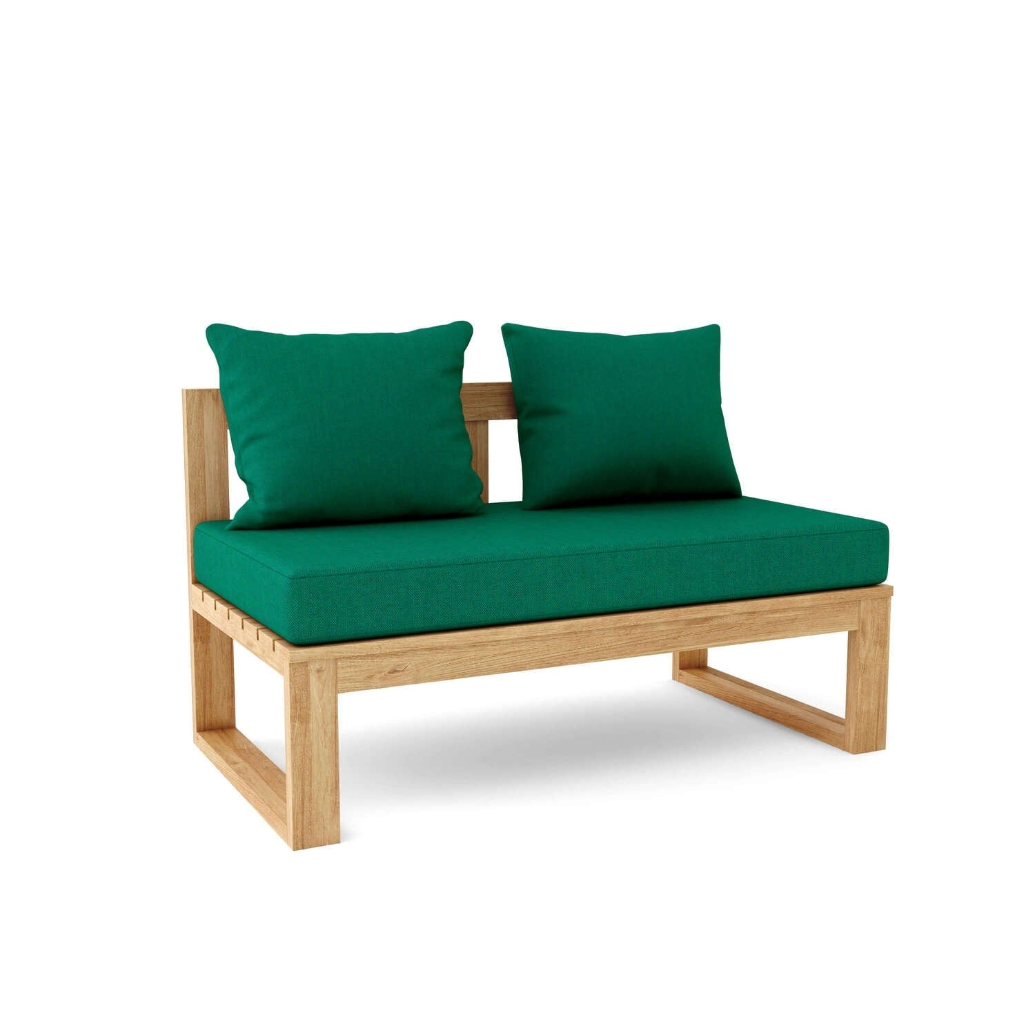 87 In.W Green Finish Fabric Upholstery L Shaped Straight Arm Sectional Sofa