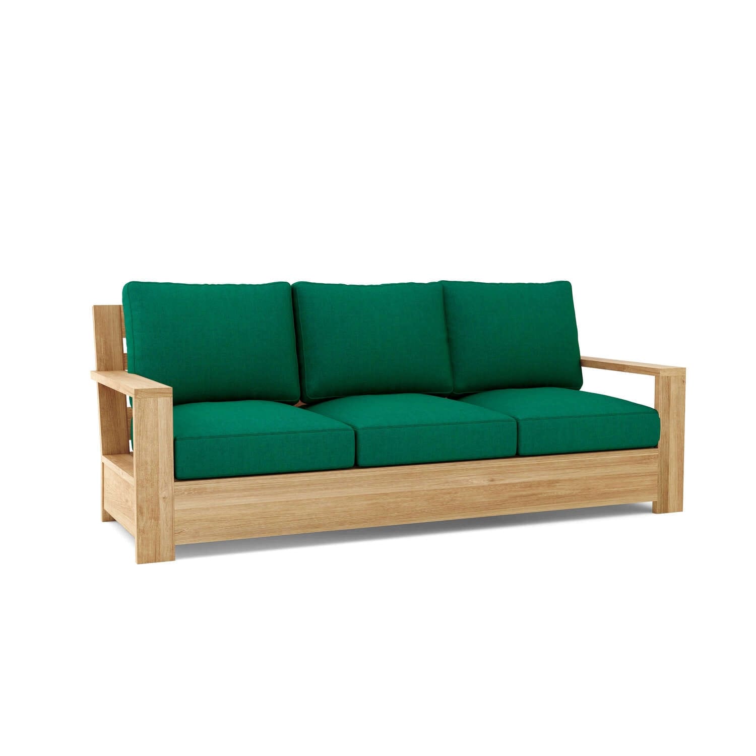 87 In.W Green Finish Fabric Upholstery L Shaped Straight Arm Sectional Sofa