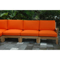 87 In.W Orange Finish Fabric Upholstery Curved Straight Arm Sectional Sofa