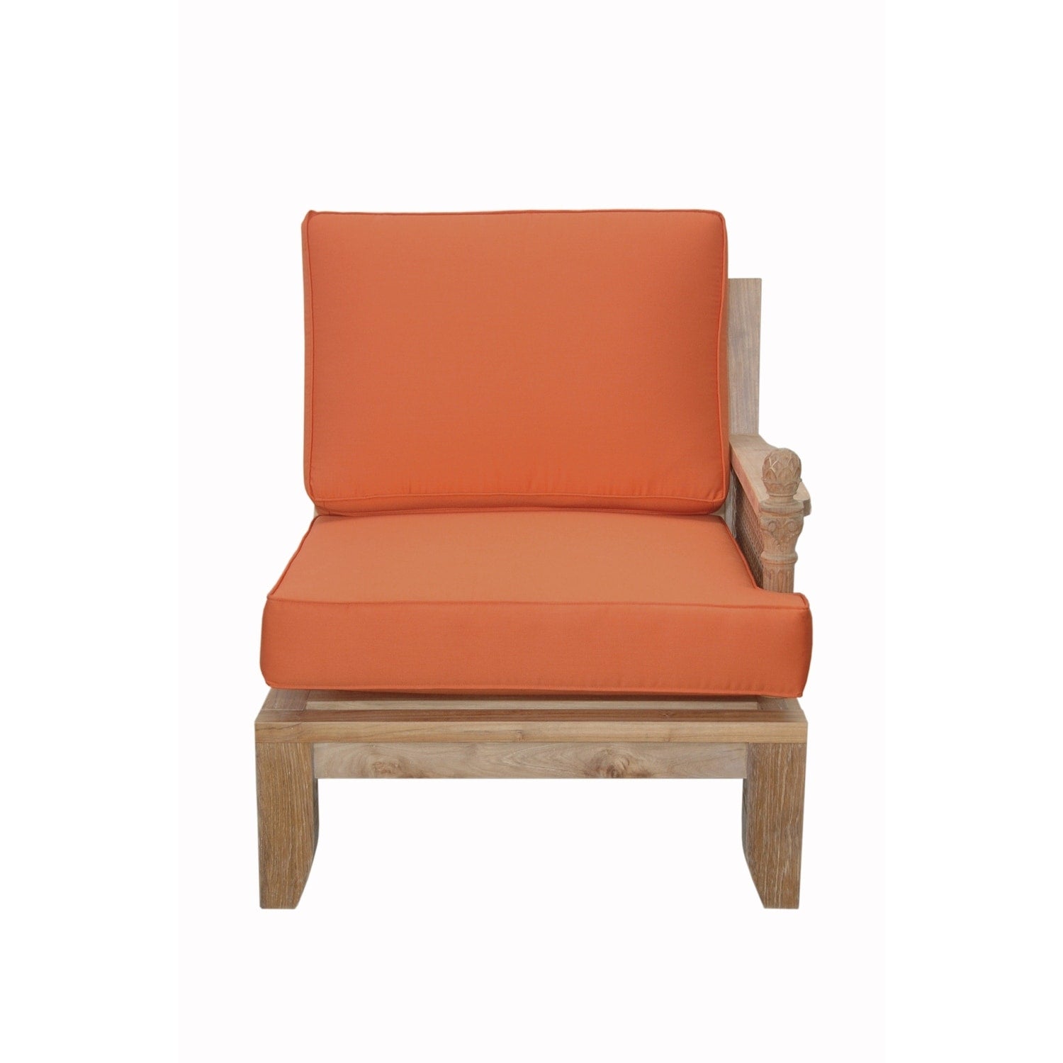 87 In.W Orange Finish Fabric Upholstery L Shaped Straight Arm Sectional Sofa