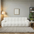 87.4 Inch Cloud Style 3 Seater Sofa Button Tufted Chenille Upholstered Couch With Square Arms No Assembly