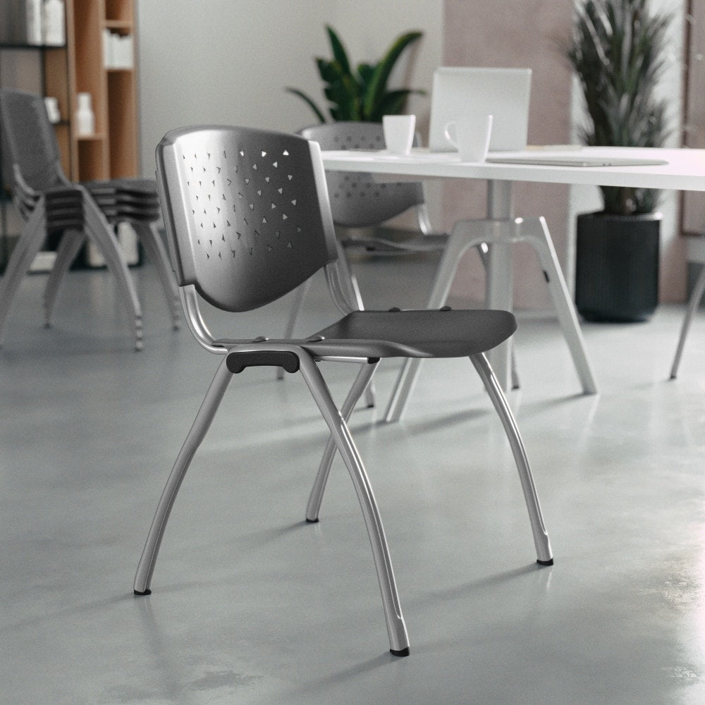 Hercules Series 880 Lb. Capacity Plastic Stack Chair With Titanium Frame