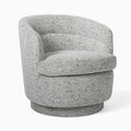 Viv Swivel Armchair - Chunky Chenille, White
