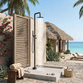 Modland Freestanding Outdoor Shower 316 Stainless Steel Pool Faucet With Handheld 1.8 Gpm Cec Compliant Black Nickel