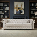 89 Chesterfield Sofa Couch With Tufted Button Solid Wood Legs Mid Century Modern 3 Seater Couch With Deep Seat