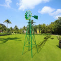 8Ft Weather Resistant Yard Garden Windmill Green