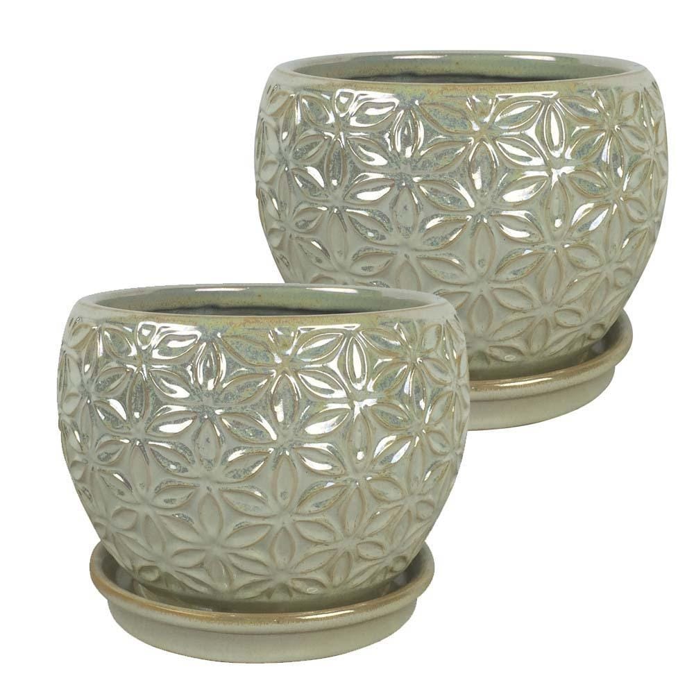 8 Elora Planter Pearl 2 Pk.