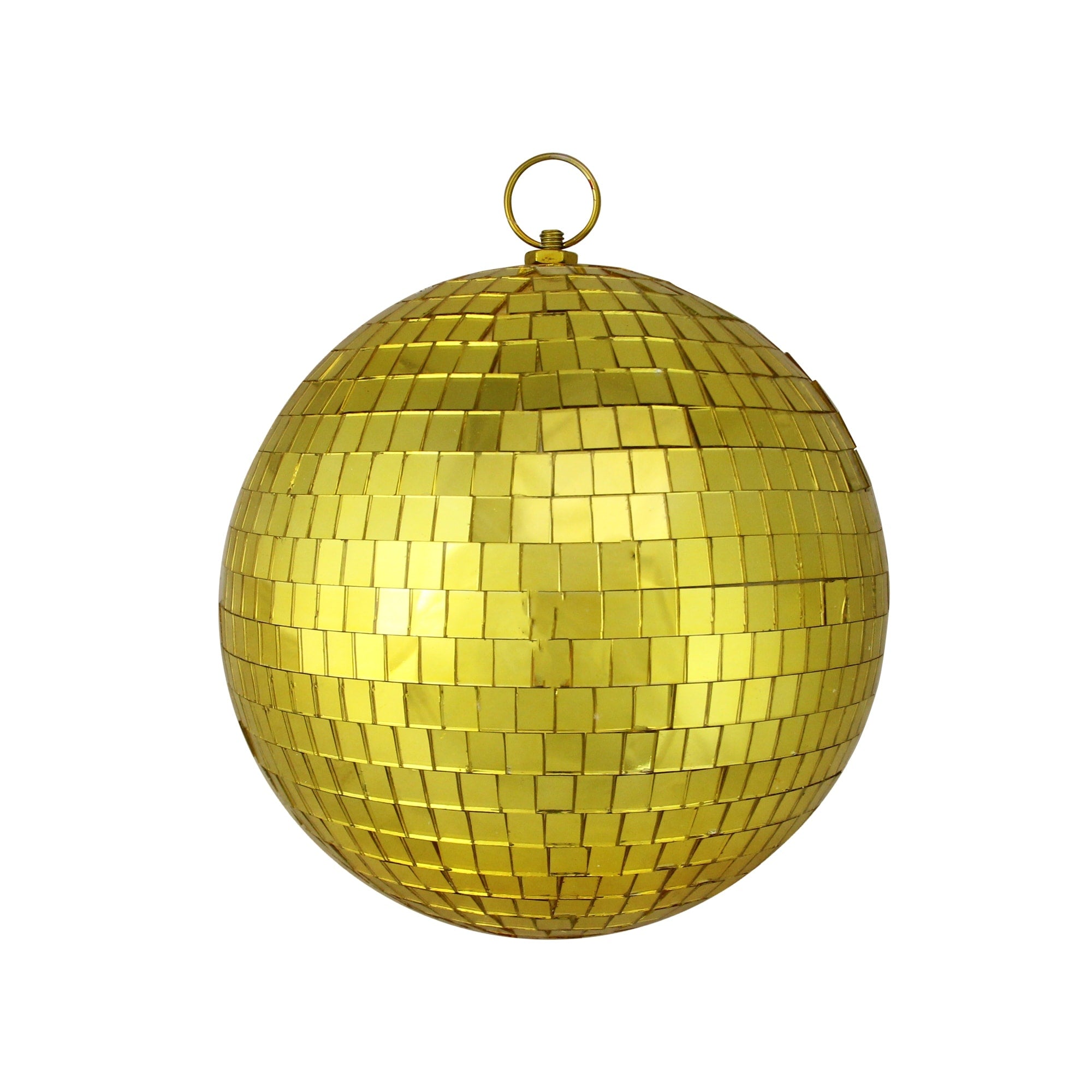 8 Gold Mirrored Glass Disco Ball Christmas Ornament 200Mm