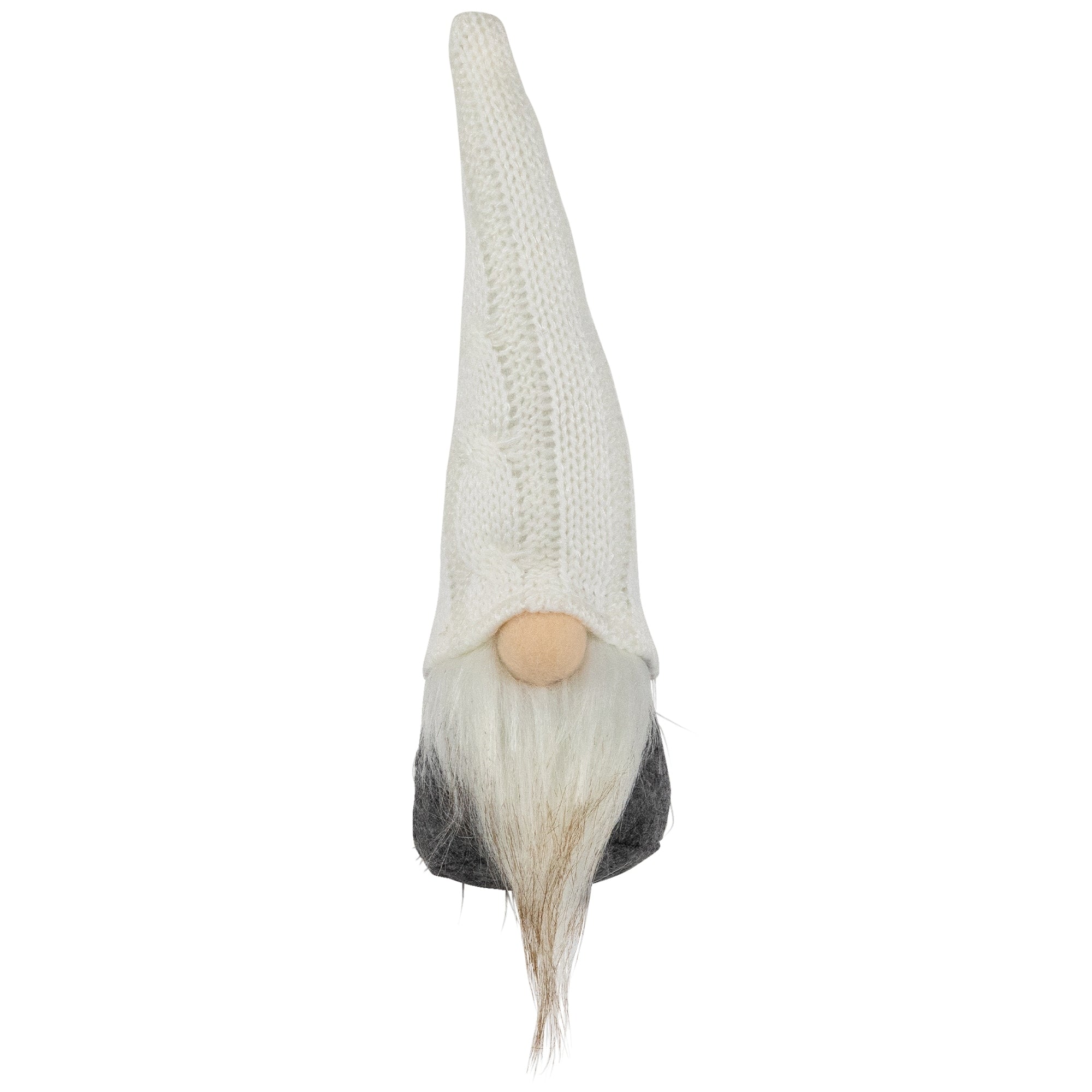 7.5 White Santa Gnome Head With Crochet Hat Tabletop Christmas Decoration N A
