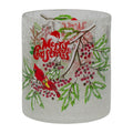 8 Inch Christmas Cardinal Pine Flameless Glass Christmas Candle Holder