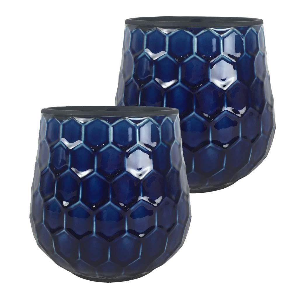 8 Honeycomb Planter Cobalt Blue 2 Pk.