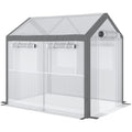 8 L Outdoor Walk In Tunnel Greenhouse With Roll Up Windows 2 Zippered Doors Weather Cover White