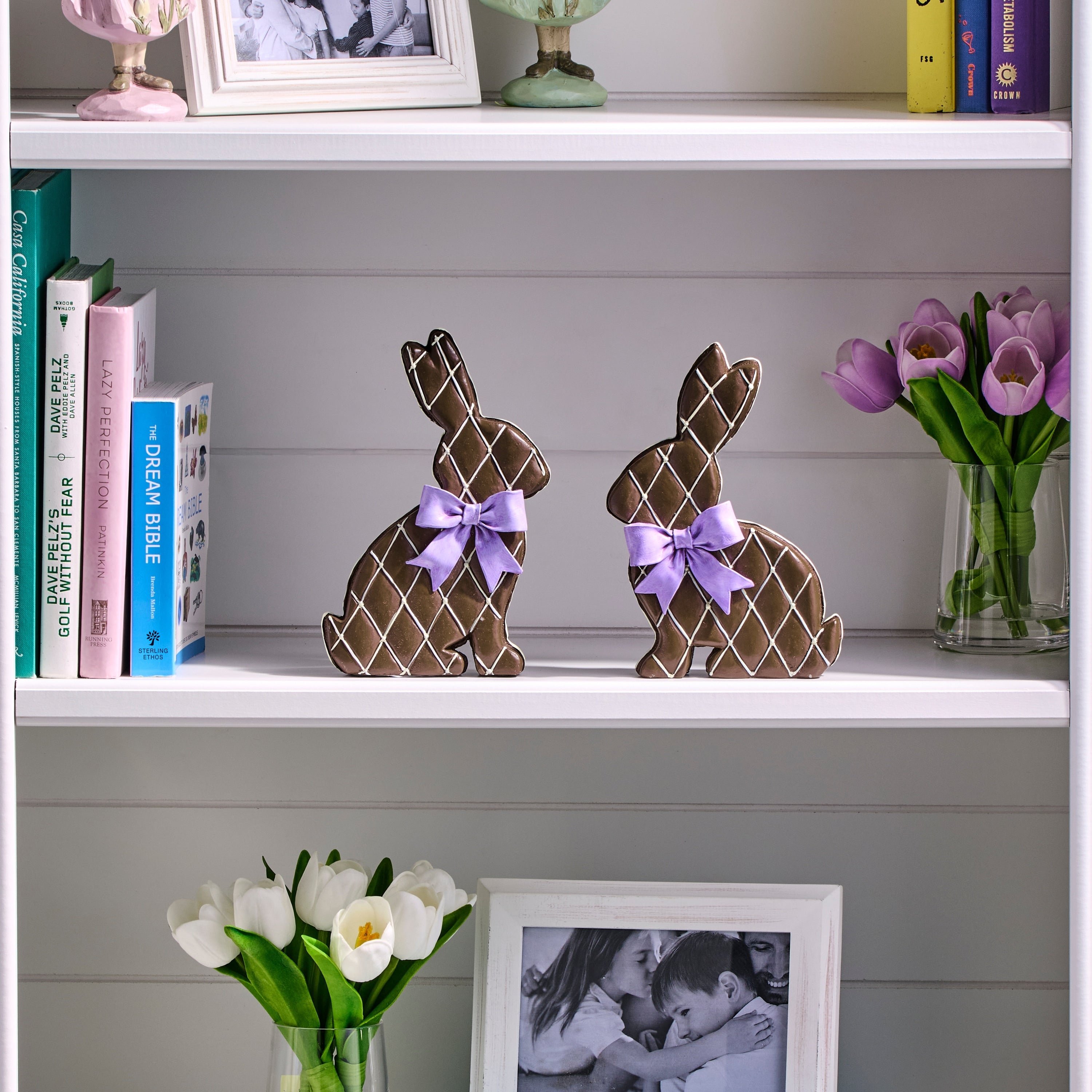 8 Resin Chocolate Bunny Wafer Set Of 2