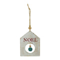 8 Rustic Wooden White Noel With Green Bell Christmas Ornament