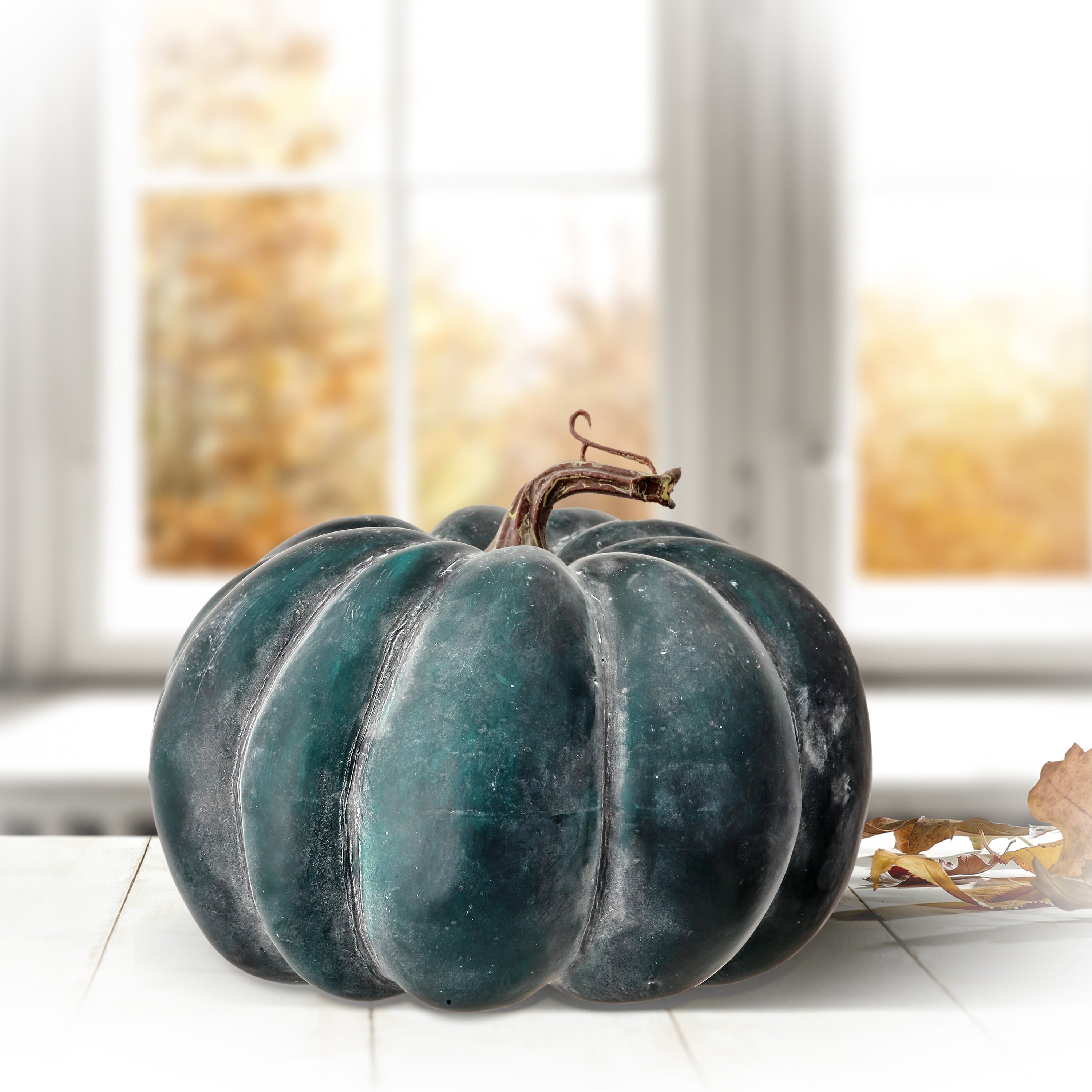 8 Waterproof Weathered Pumpkin W Stem 8 Inches