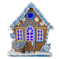 8 White And Blue Festive Hanukkah Gingerbread Led House Tabletop Decor N A