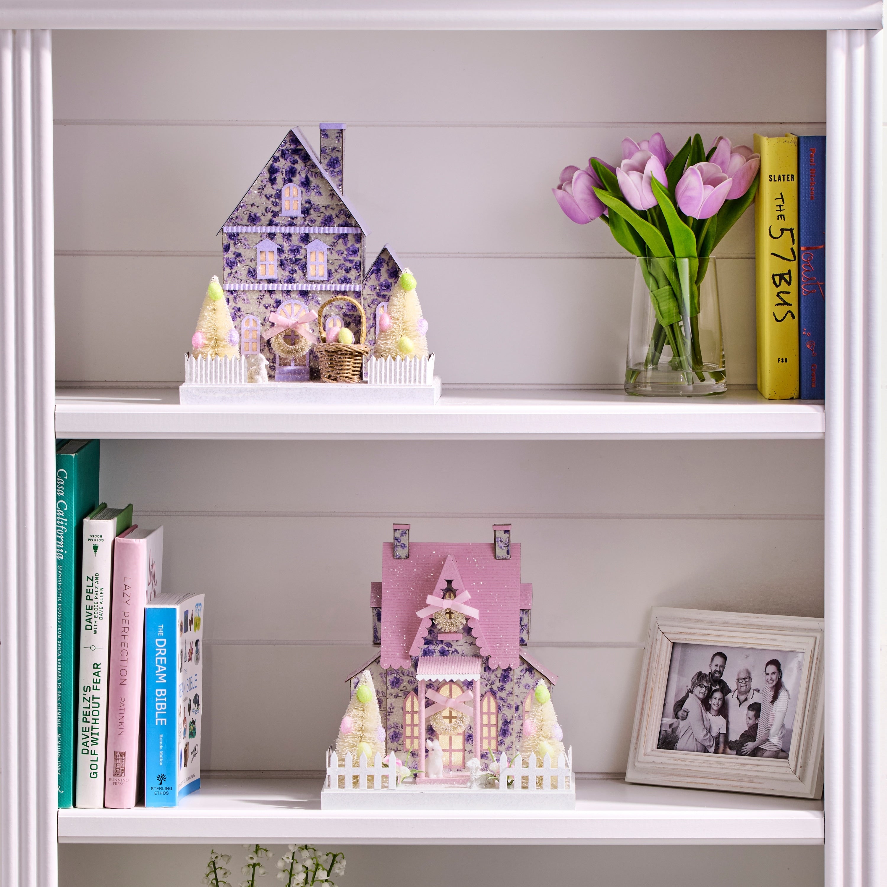8 Led Cardboard Manor House Set Of 2