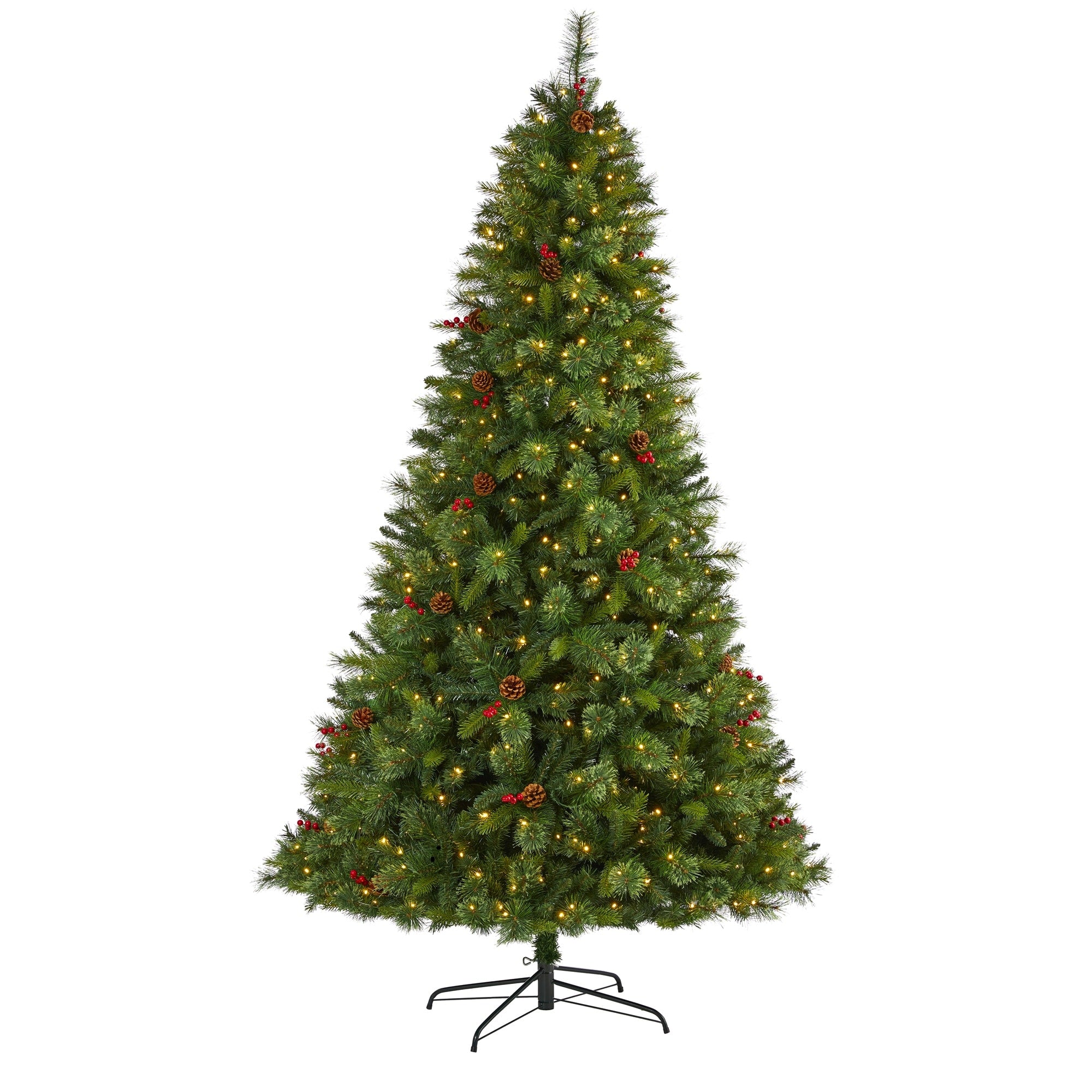 8 Aberdeen Spruce Christmas Tree With 500 Clear Led Lights Green