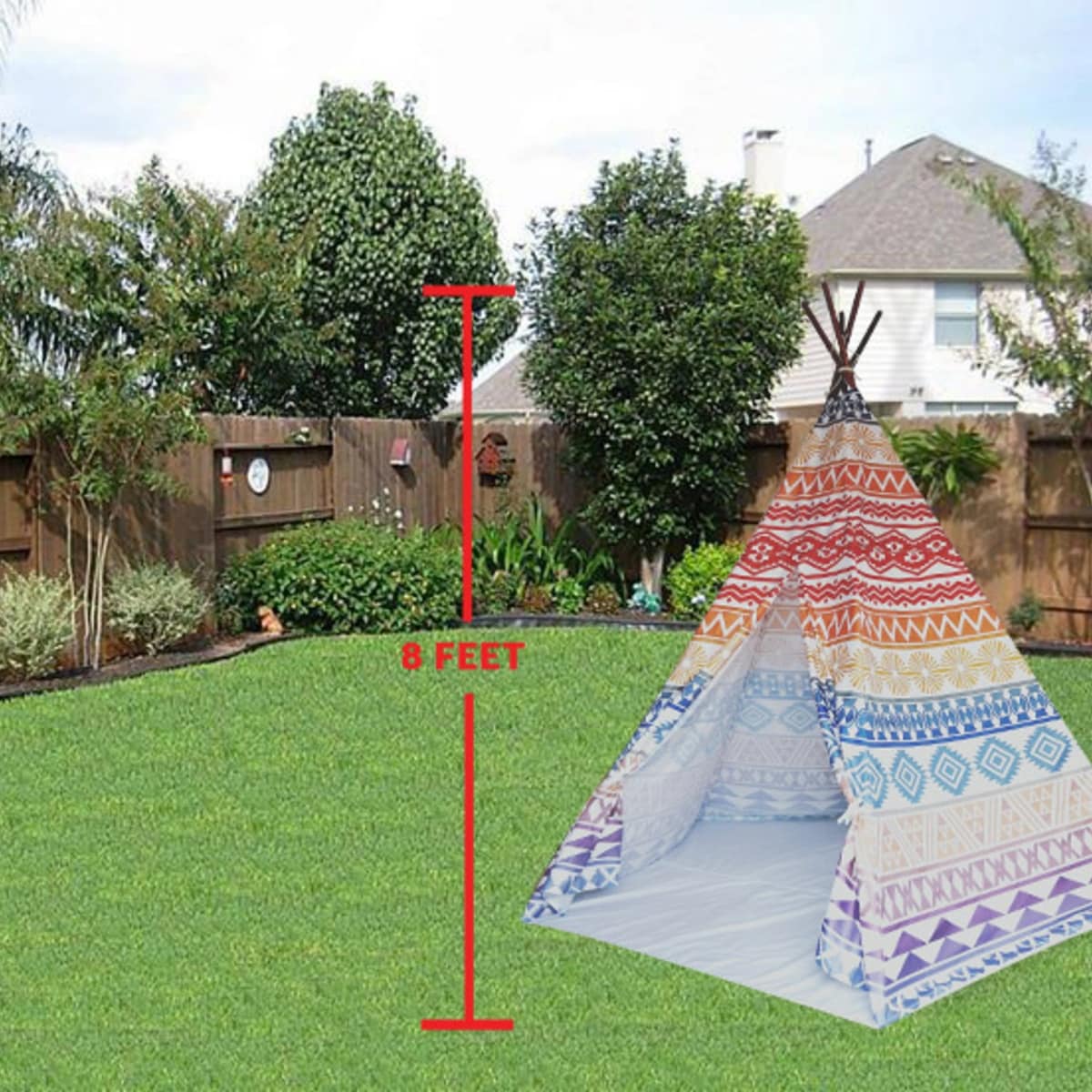 8 Extra Large Teepee Play Tent Indian Tribe Color Mix