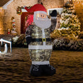 Homcom 8 H Christmas Holiday Yard Inflatable Outdoor Light Up Led Airblown Decoration Military Camo Santa Claus N A