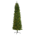 8 Slim Green Mountain Pine Christmas Tree With 400 Clear Led Lights