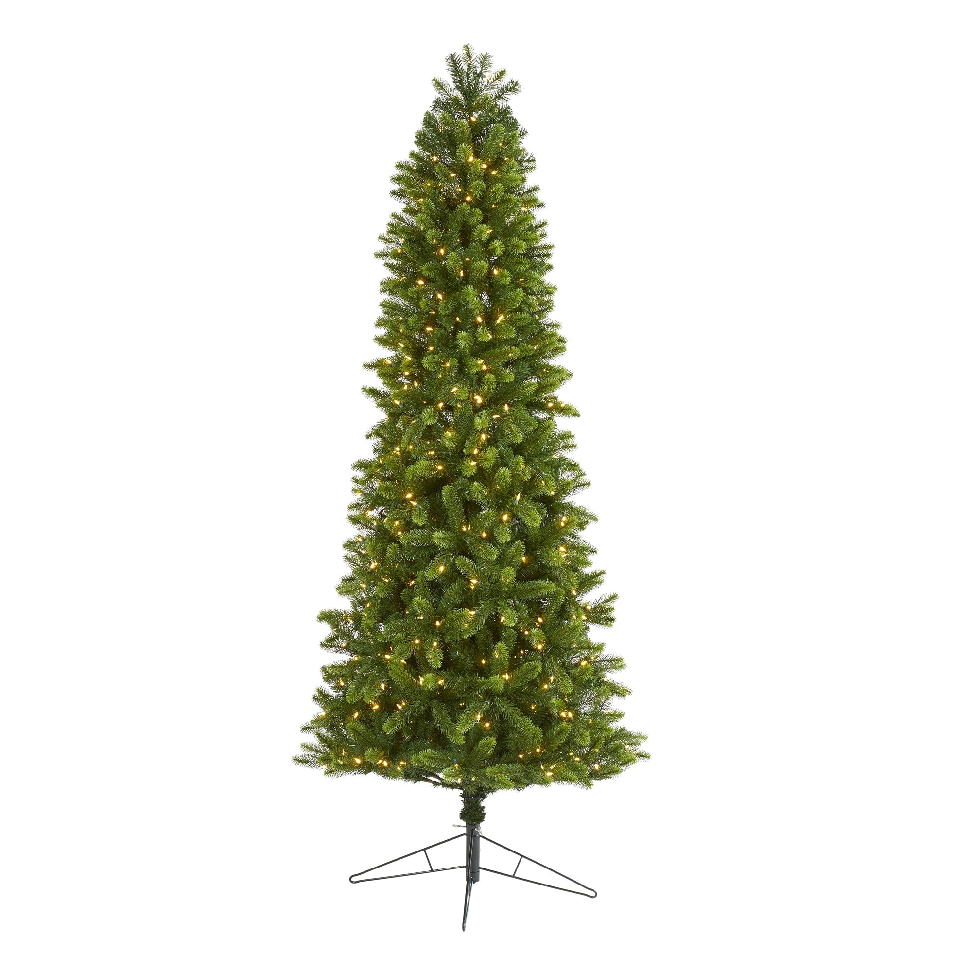8 Slim Virginia Spruce Christmas Tree With 600 Led Lights Green