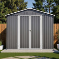 8 X 12 Lockable Outdoor Metal Storage Shed Aluminum Frame Durable Garden Tool Shed For Backyard Patio Or Lawn