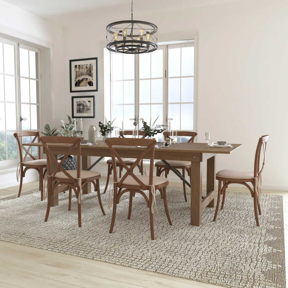 8X40 Farm Table 6 Chair Set