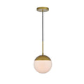 1 Light Pendant With 8 Inch Frosted White Glass