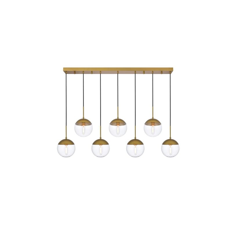 7 Light 54 Inch Pendant With Clear Glass