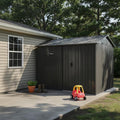 8 6Ft Galvanized Steel Outdoor Storage Shed With Sliding Door Heavy Duty Metal Tool Shed With Window Vents