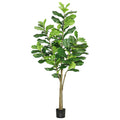 8Ft Artificial Fiddle Leaf Fig Tree Plant In Black Pot 96 H X 40 W X 40 Dp