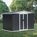8X6 Feet Apex Roof Dark Grey Aluminum Alloy Frame Garden Shed With Sliding Door