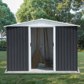 8X6 Feet Dark Grey Garden Shed With Sliding Door