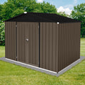 8X6 Ft Metal Garden Sheds Outdoor Storage Sheds Brown Black