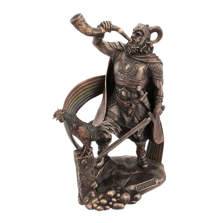 9 1 2 Inch Norse God Heimdall Bronzed Finish Statue Pagan