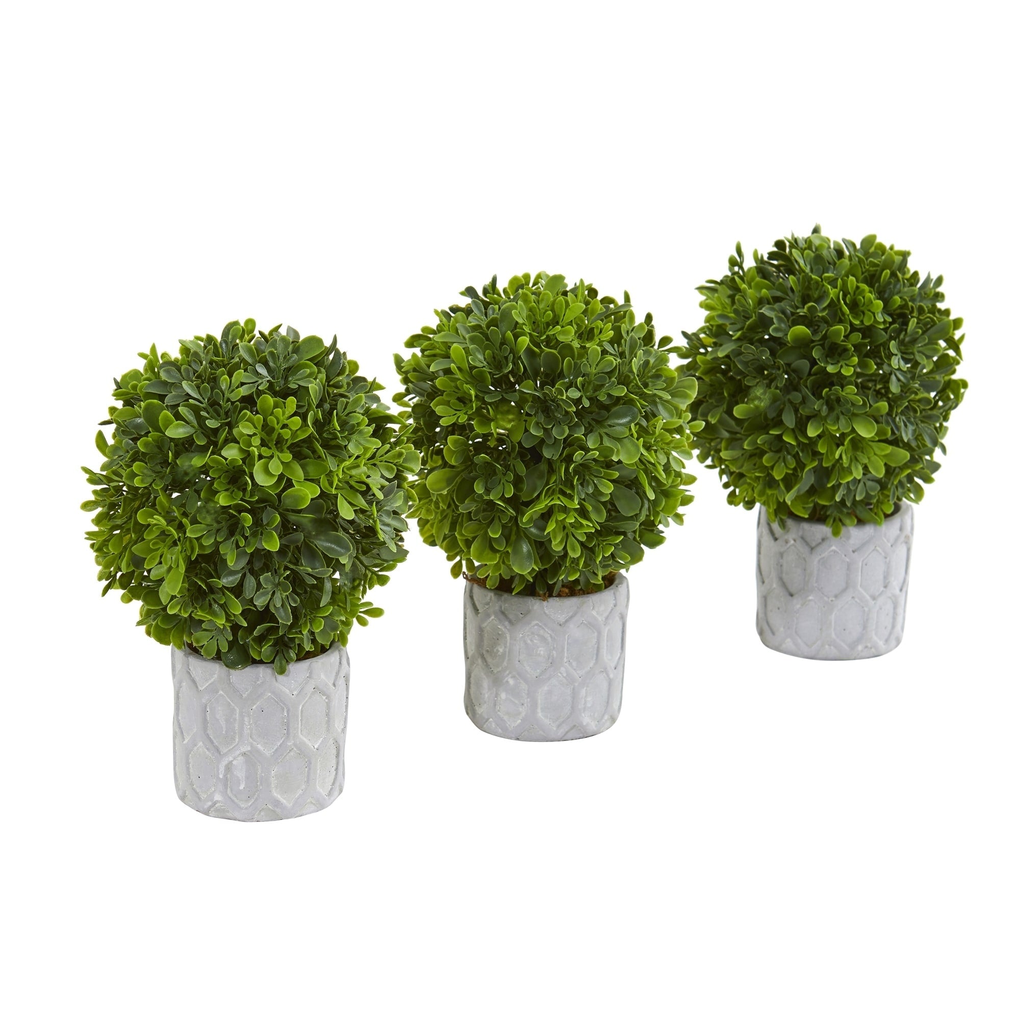 9 Boxwood Artificial Mini Topiary Set Of 3