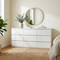 9 Drawer Dresser Chest Of Drawers With No Handle Minimalist Sideboard White Wardrobe Armoire Closet