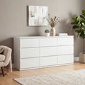 9 Drawer Dresser Chest Of Drawers White Living Room Clothing Storage Cabinet Organizer Wardrobe Armoire Closet