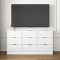 9 Drawer Dresser White Chest Of Drawers For Living Room Hallway Bedroom Modern Clothing Storage Cabinet