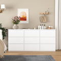 9 Drawer Dresser With No Handle Design Modern Black Matte Wood Dresser For Bedroom Storage Chest Of Drawers