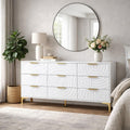9 Drawer Dresser Modern Wooden Dresser Chest Of Drawers With Metal Handles Large Storage Tv Stand For Bedroom Living Room