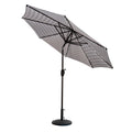 Amada 9 Ft Aluminum Patio Umbrella With Tilt Crank With Decorative Resin Umbrella Base
