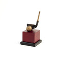9 Golf Club Head Sculpture On Burl Wood Base.
