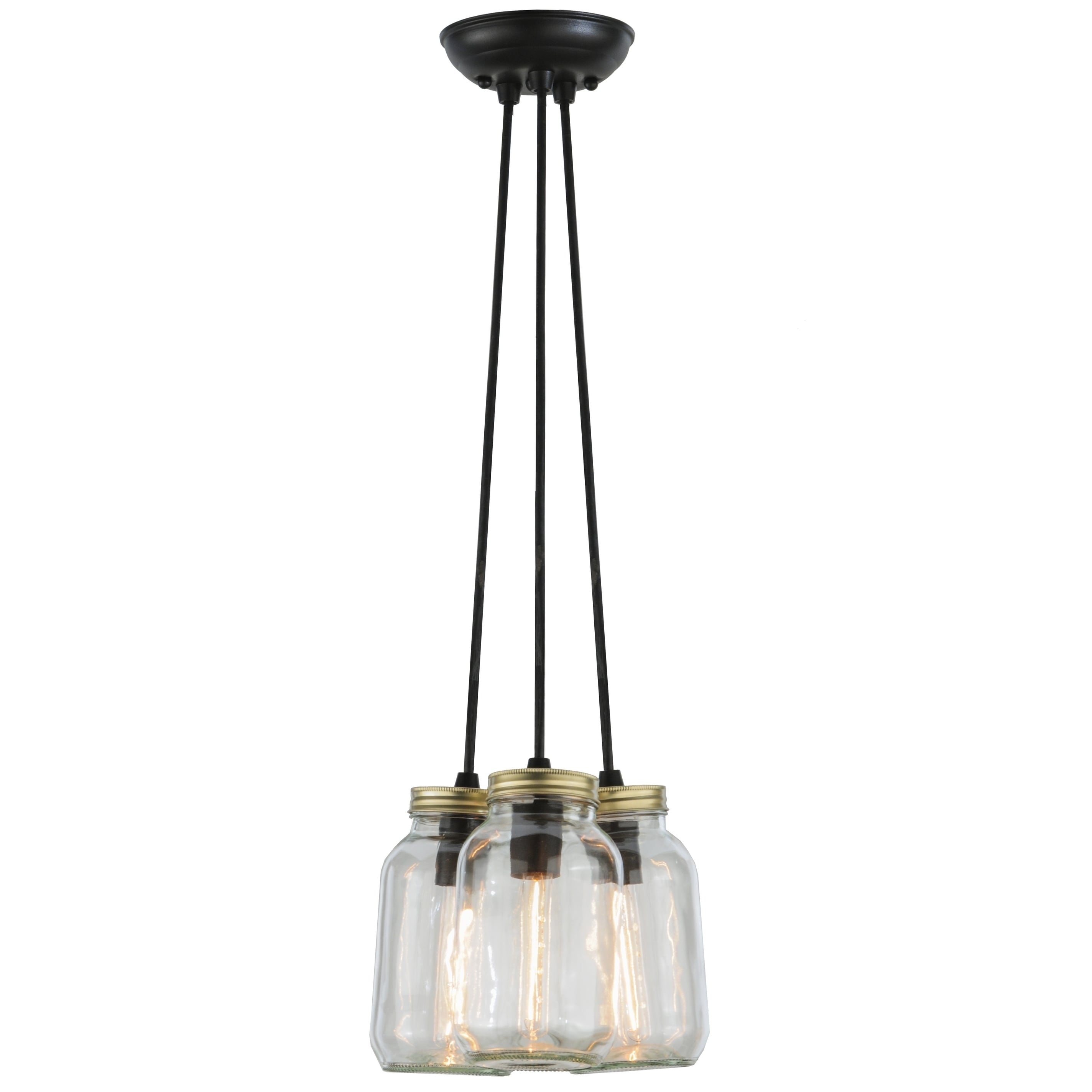 9 Inch Wide Mason Jar 3 Lt Pendant