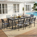 9 Piece All Aluminum Patio Dining Set With Extendable Table 8 Chairs