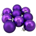 9 Piece Shiny And Matte Purple Glass Ball Christmas Ornament Set 2.5 65Mm