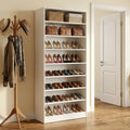 9 Tier Shoe Cabinet Heavy Duty Wood Shoe Storage Cabinet Freestanding Tall Shoe Cabinet With Adjustable Shelves Open Storage